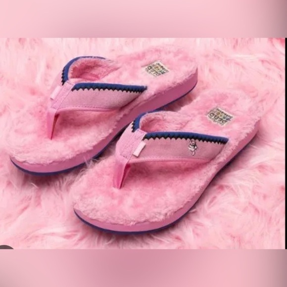Grateful Dead & Sanuk‎ Furreal St Pink faux fur thong slippers Shoes Size 11 men - Picture 1 of 3
